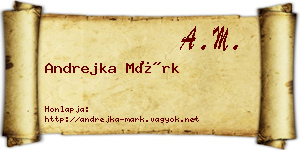 Andrejka Márk névjegykártya