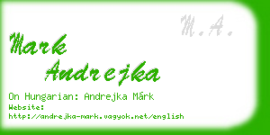 mark andrejka business card